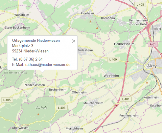 Karte Ortsgemeinde Nieder-Wiesen